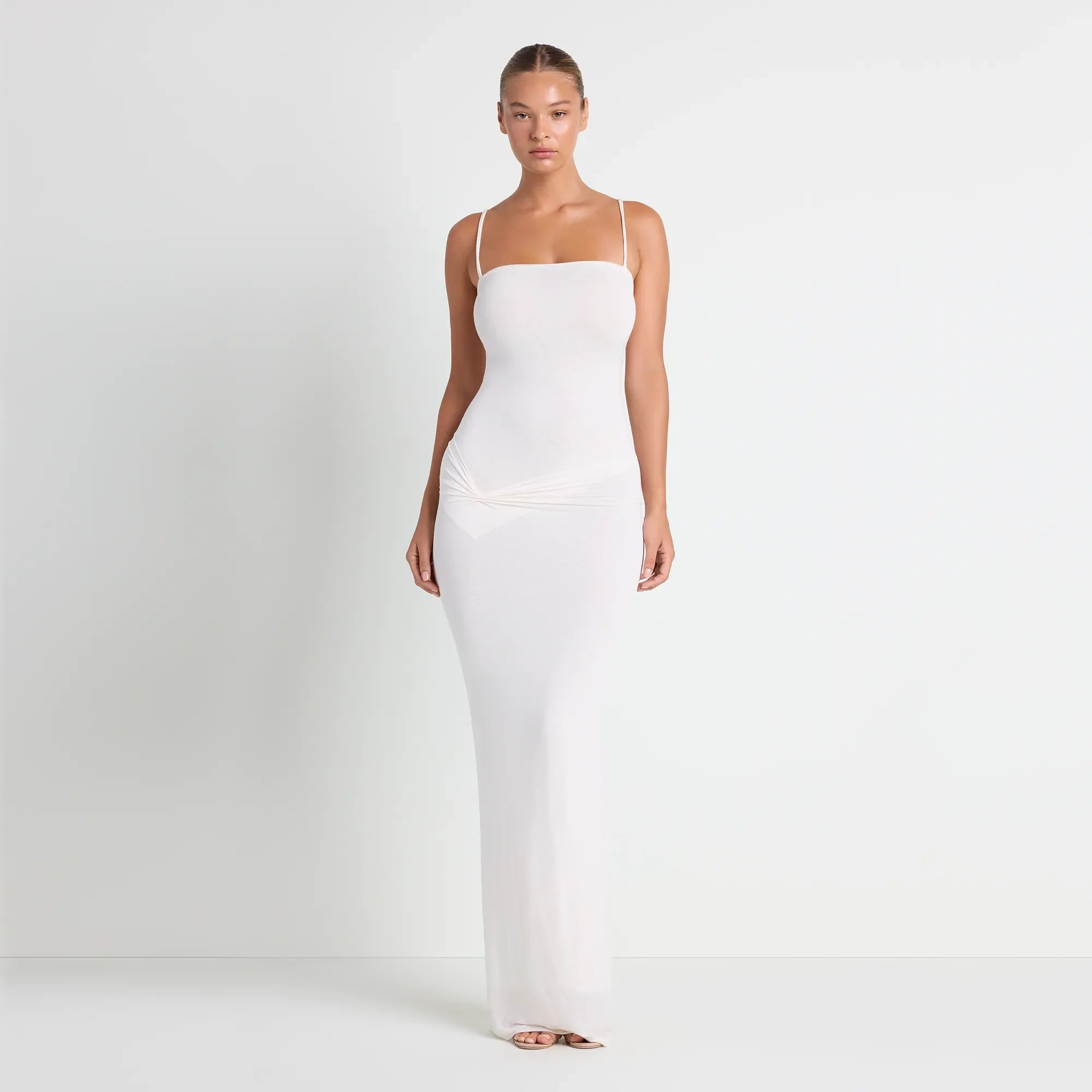 VETTESE X SKIMS SHEER MODAL LONG DRESS | ECRU