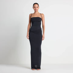 VETTESE X SKIMS SHEER MODAL LONG DRESS | ONYX