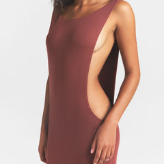 SMOOTH LAYERS CUT OUT LONG DRESS | HENNA