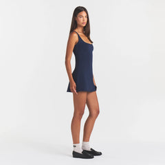 COTTON JERSEY MINI DRESS | NAVY