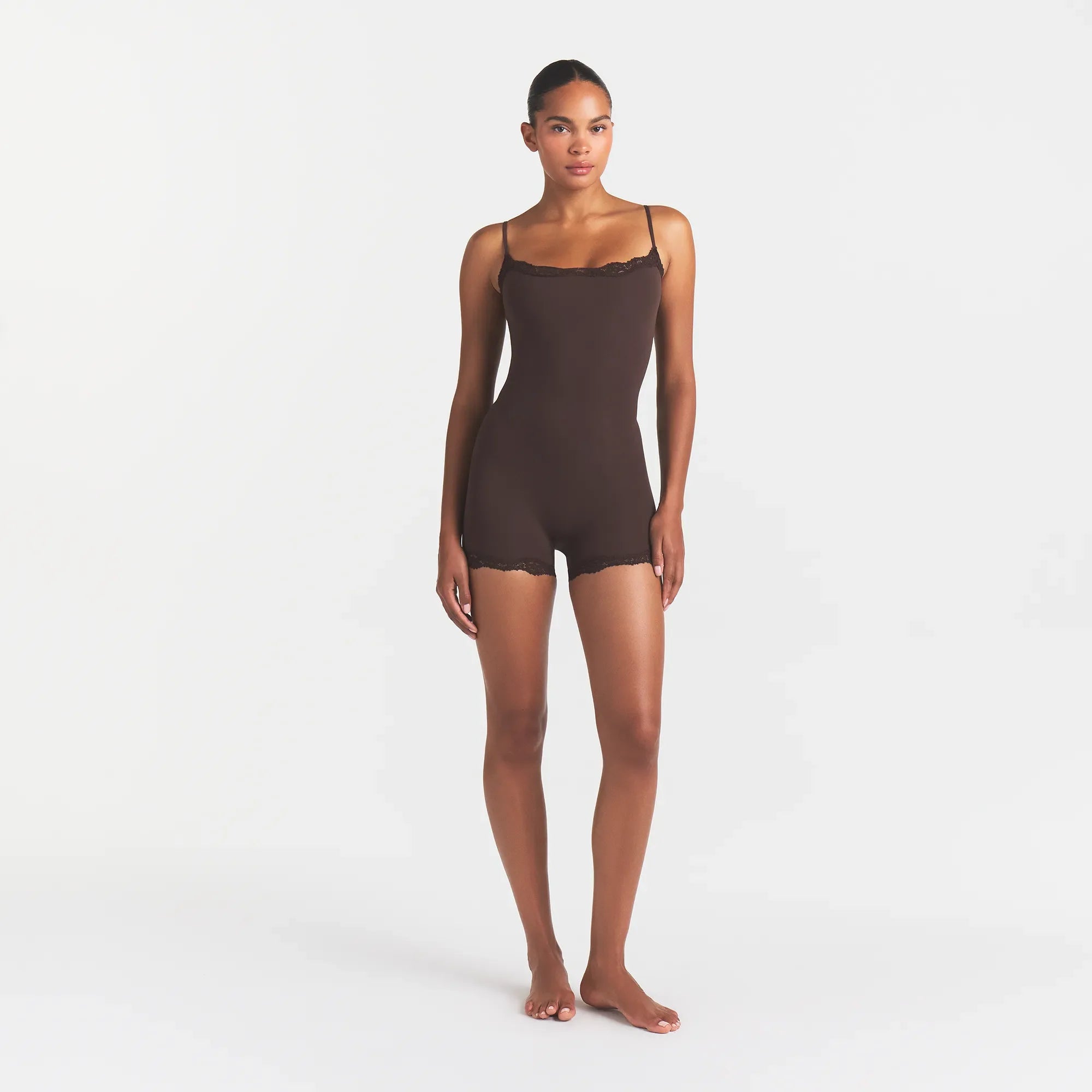 FITS EVERYBODY LACE ONESIE | ESPRESSO