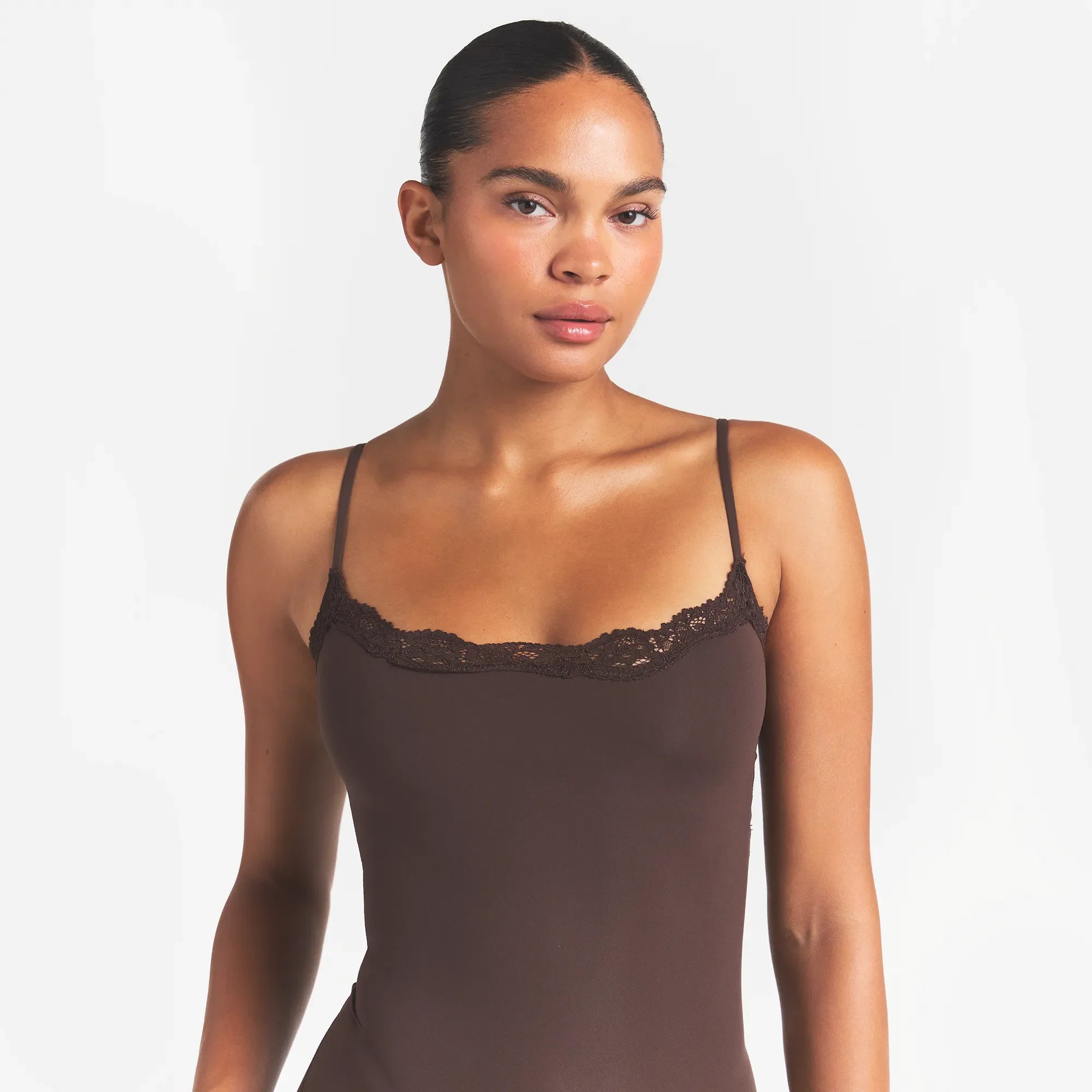 FITS EVERYBODY LACE ONESIE | ESPRESSO