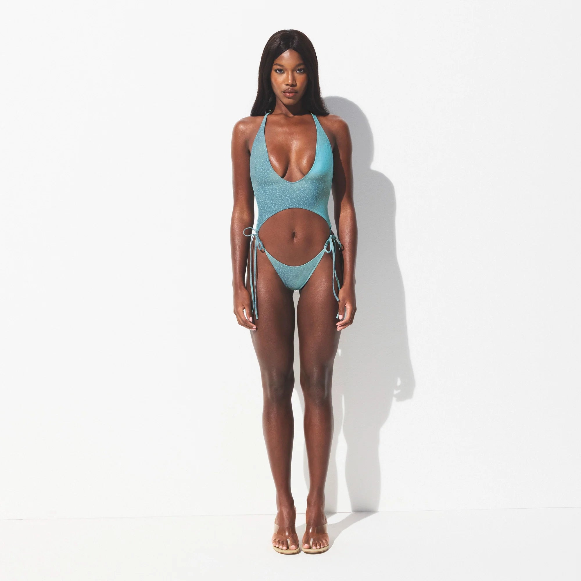 SIGNATURE SWIM PLUNGE MONOKINI | CYAN FK OMBRE PRINT