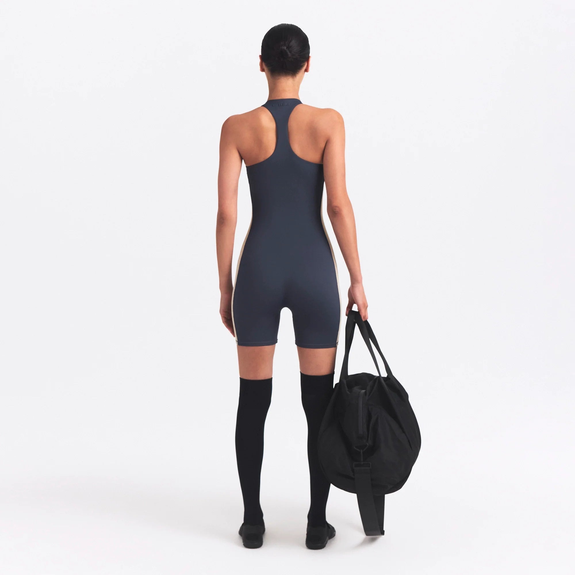 NikeSKIMS MATTE SHINE MIX RACERBACK 5" ONE PIECE | DEEP ROYAL AND STONE