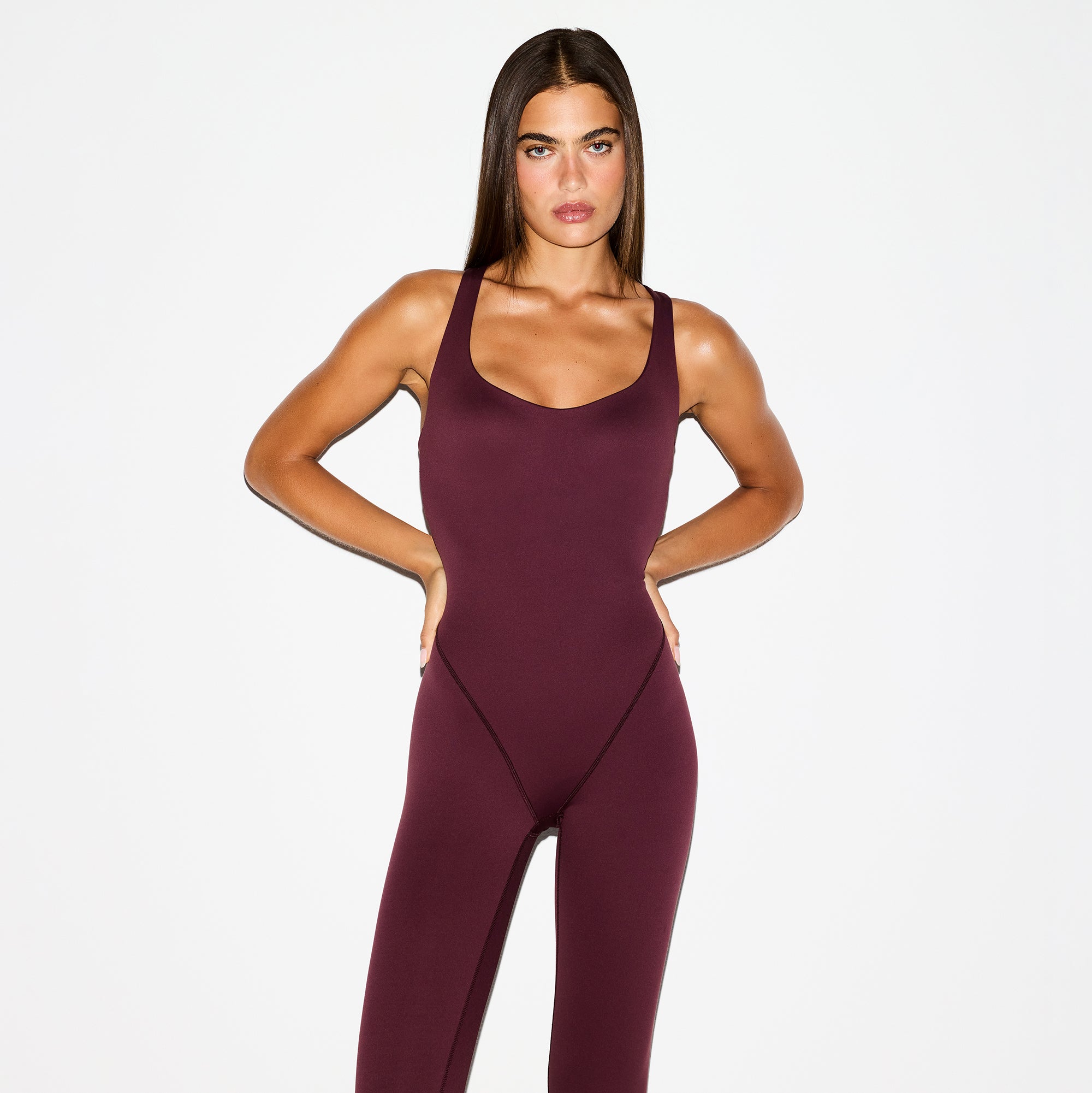 NikeSKIMS MATTE RACER LONG ONE PIECE | CURRANT