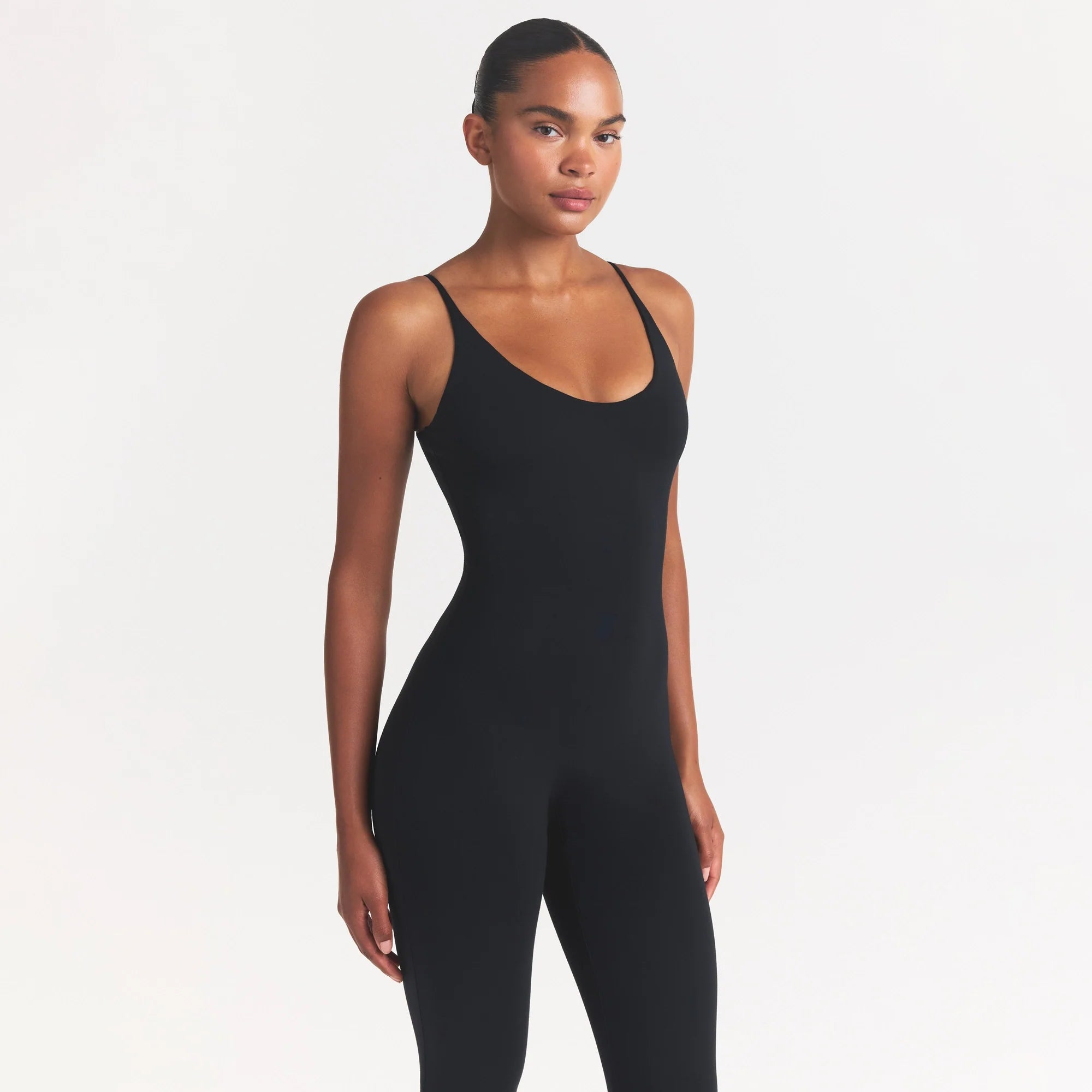 SMOOTH LAYERS CAPRI CATSUIT | OBSIDIAN
