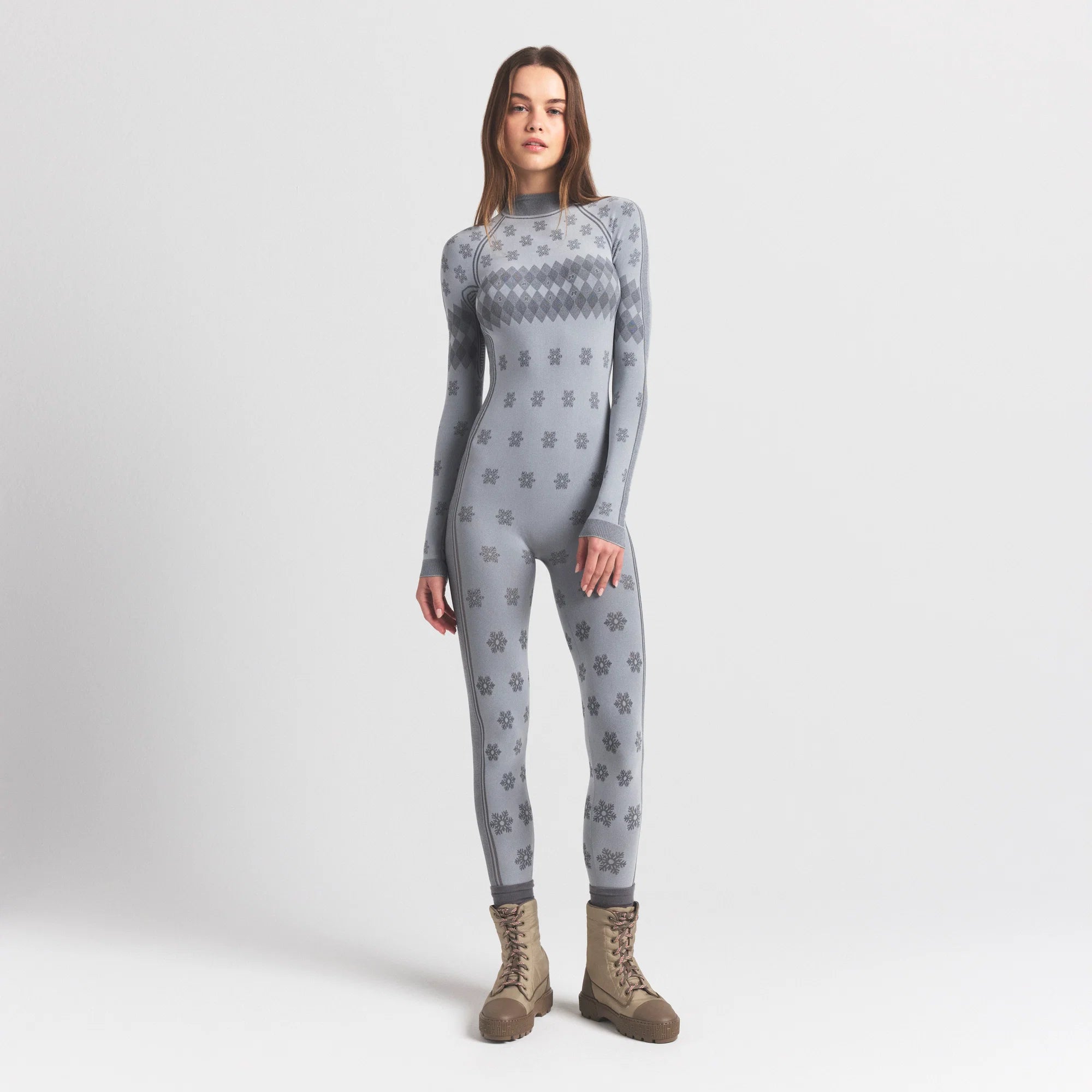 SKIMS FIRST LAYERS TURTLENECK CATSUIT | MIRROR WINTER FAIR ISLE