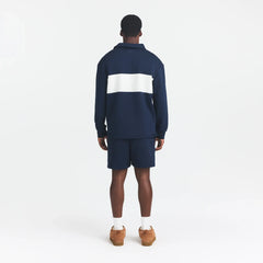 FLEECE LOUNGE MENS RUGBY POLO | NAVY