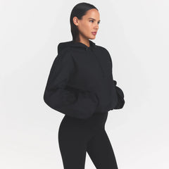 WOVEN COTTON HALF ZIP PULLOVER | ONYX