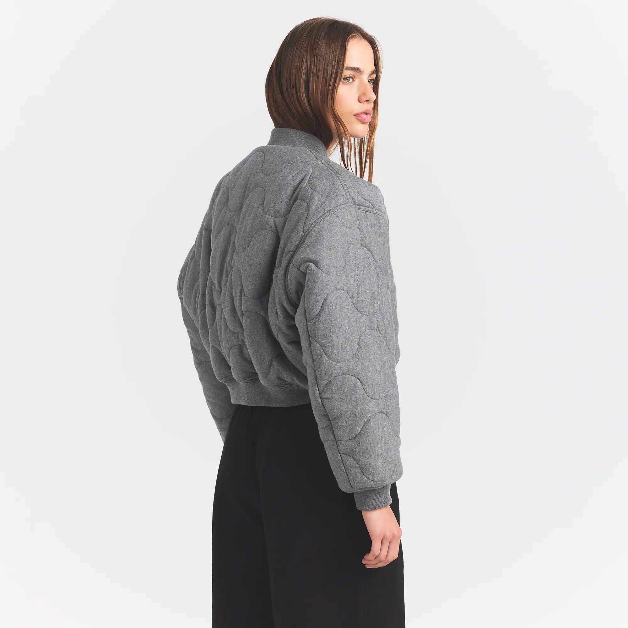 NEOPRENE OUTERWEAR REVERSIBLE BOMBER JACKET | DARK HEATHER GREY