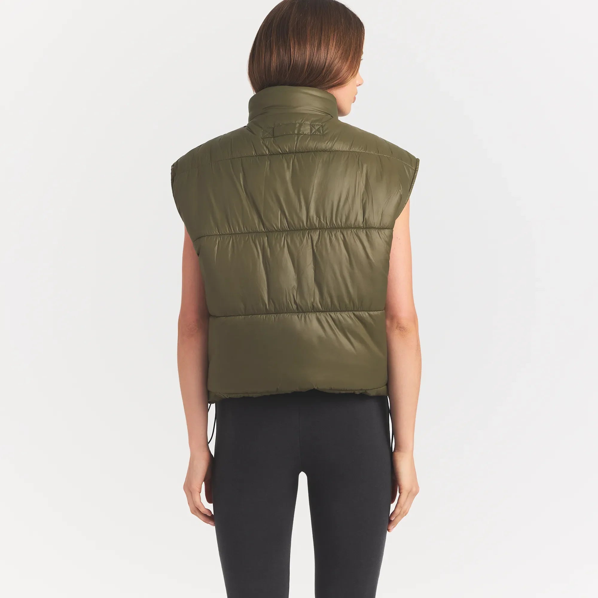 LIGHTWEIGHT PUFFER OVERSIZED VEST | OLIVE