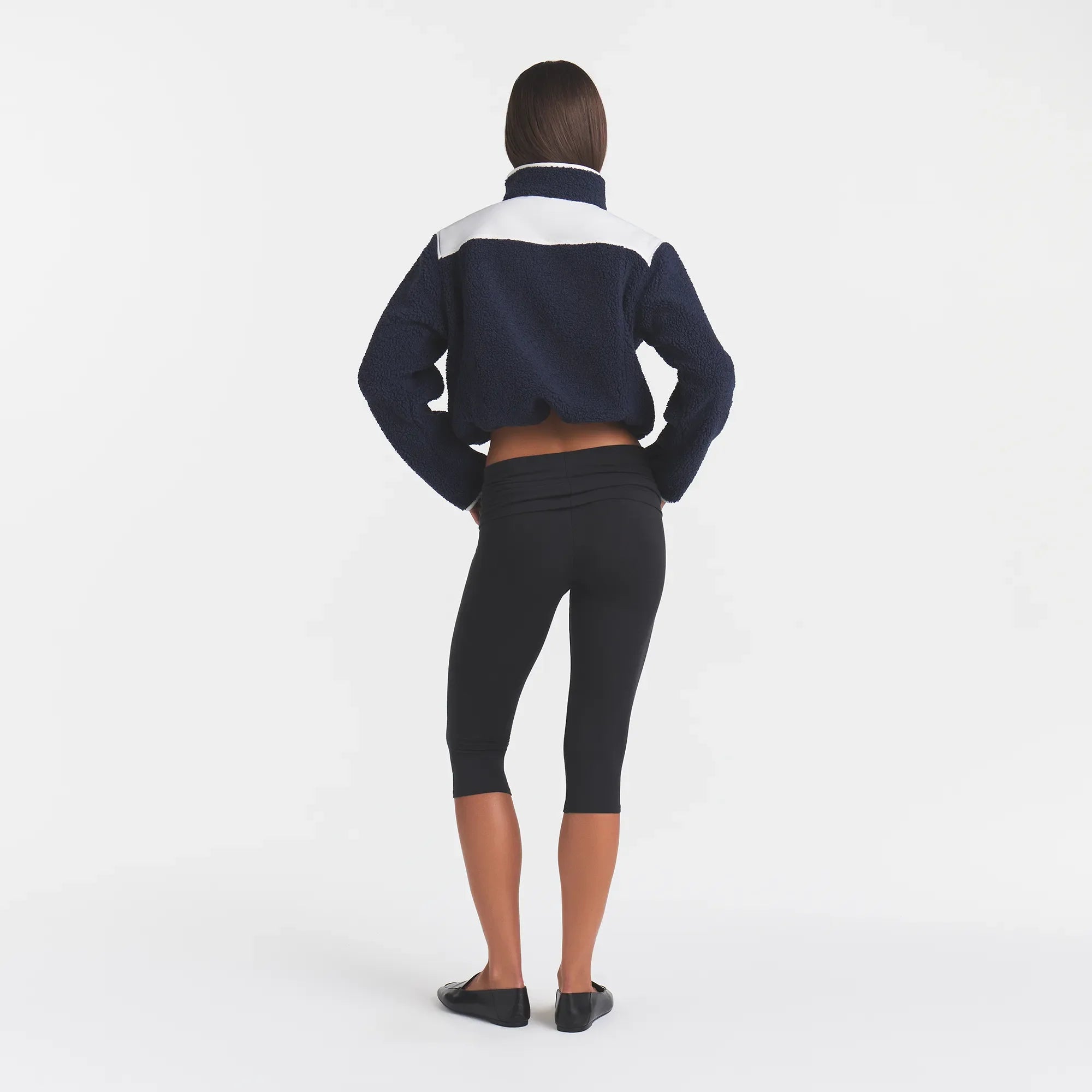 TEDDY BOXY ZIP UP JACKET | NAVY