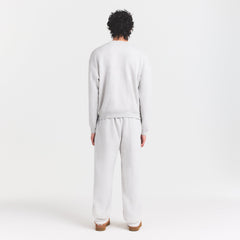 FLEECE LOUNGE MENS RELAXED HIGH CREWNECK | LIGHT HEATHER GREY