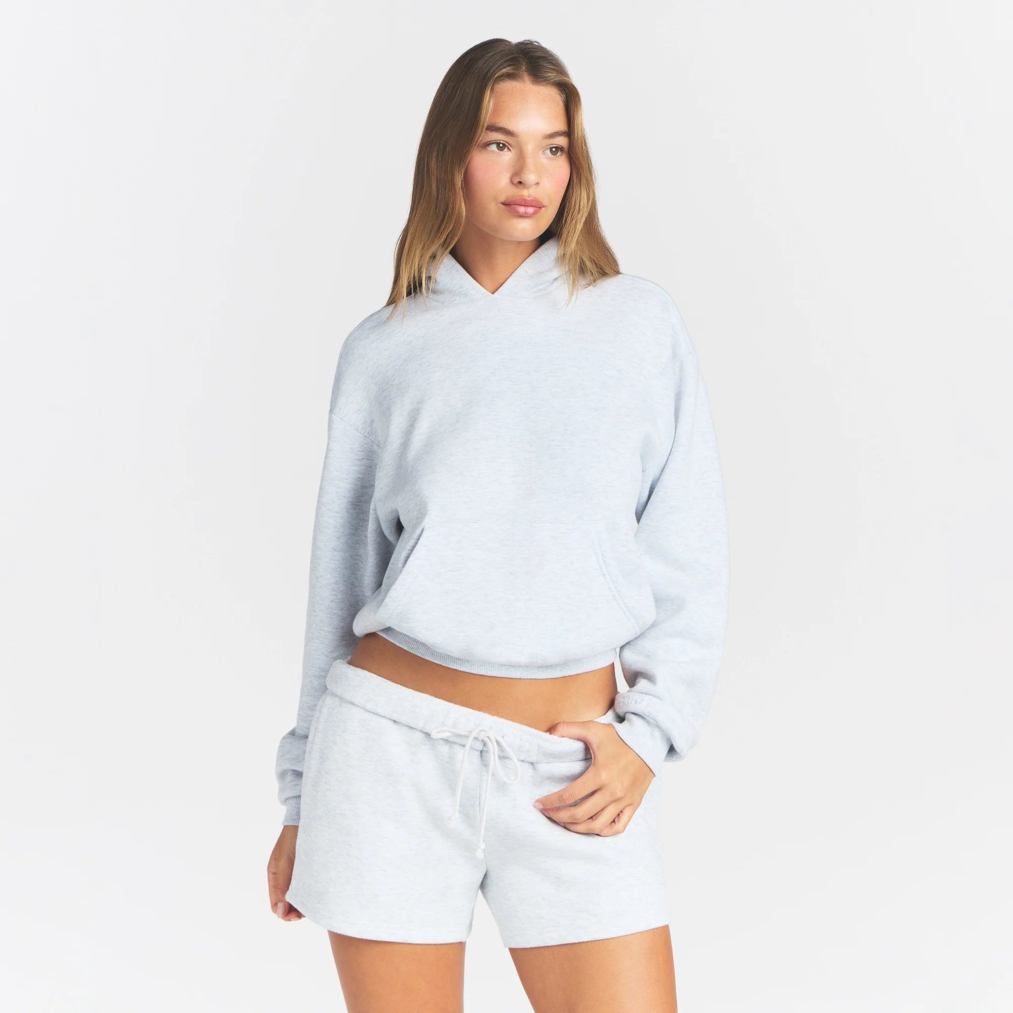 COTTON FLEECE CLASSIC HOODIE | LIGHT HEATHER GREY