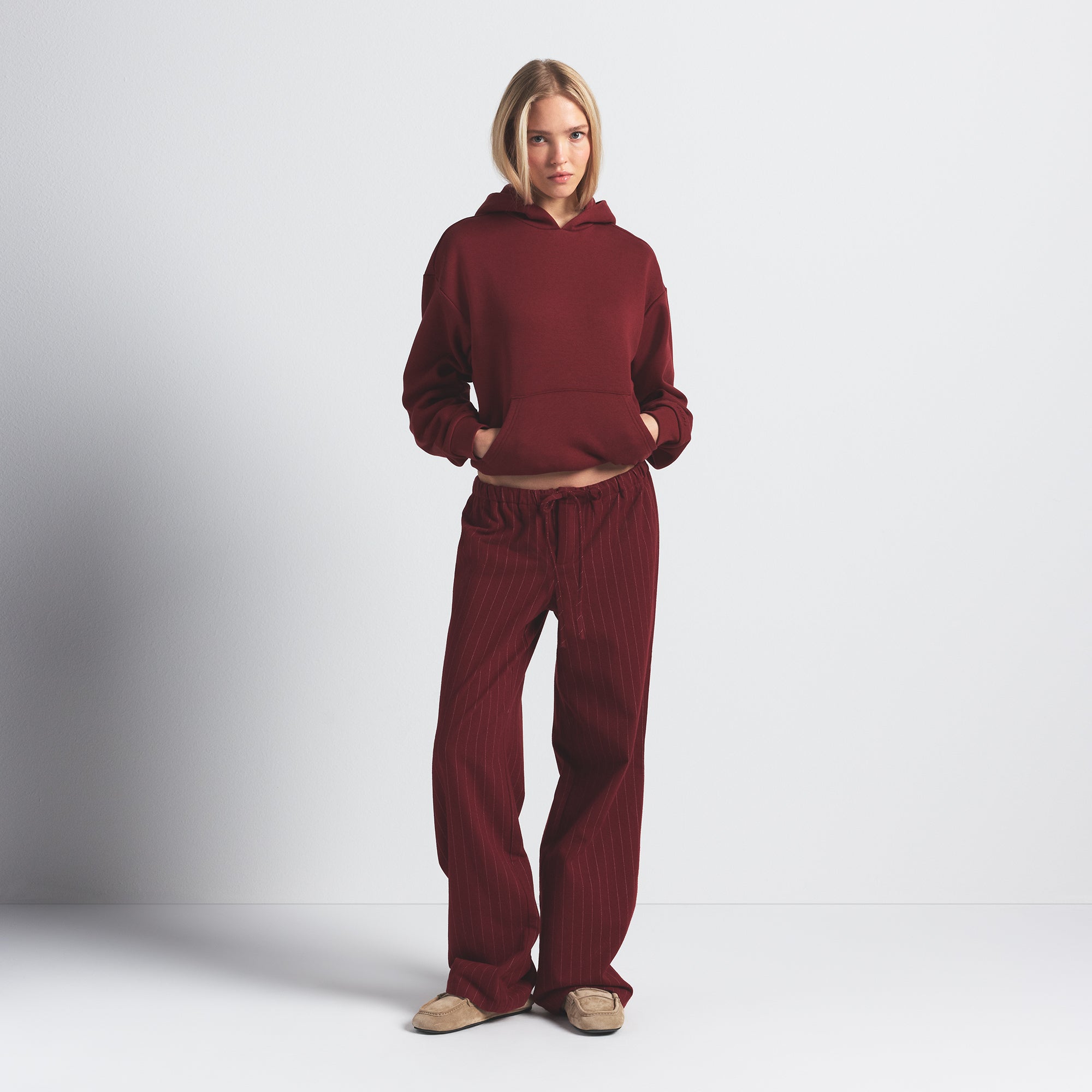 COTTON FLEECE CLASSIC HOODIE | MERLOT