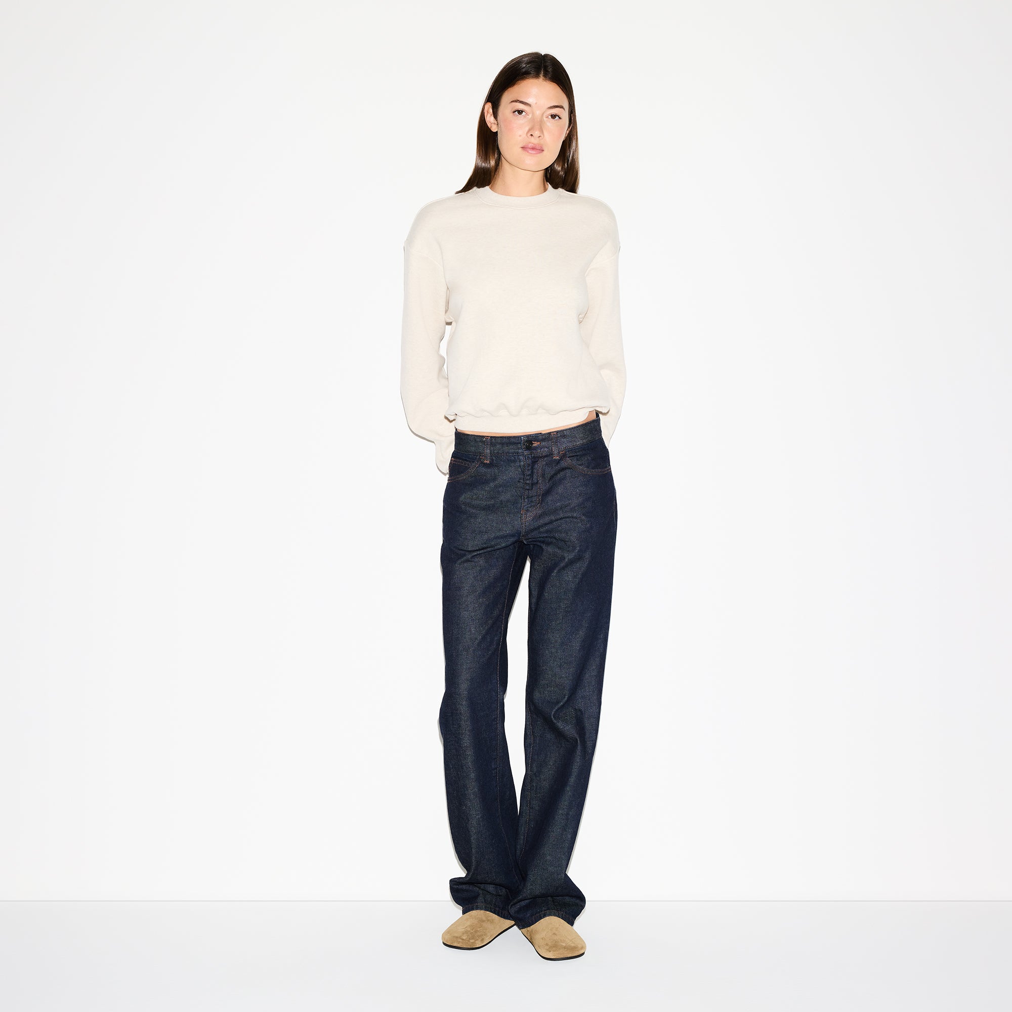 COTTON FLEECE CLASSIC CREWNECK | OATMEAL HEATHER