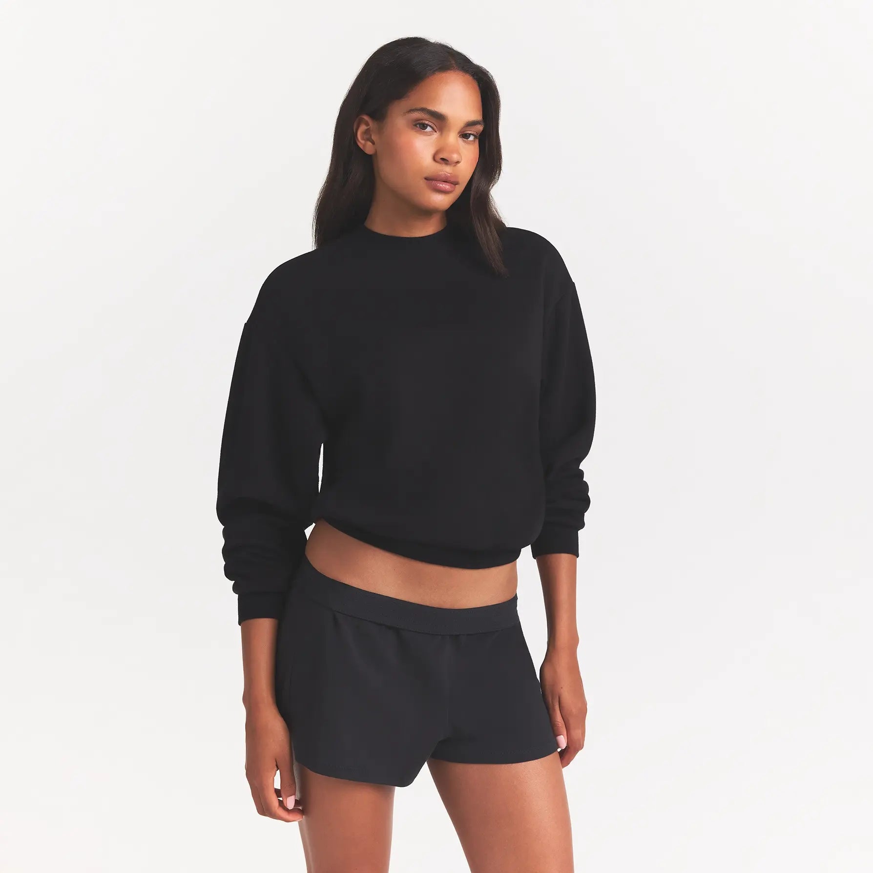 COTTON FLEECE CLASSIC CREWNECK | ONYX