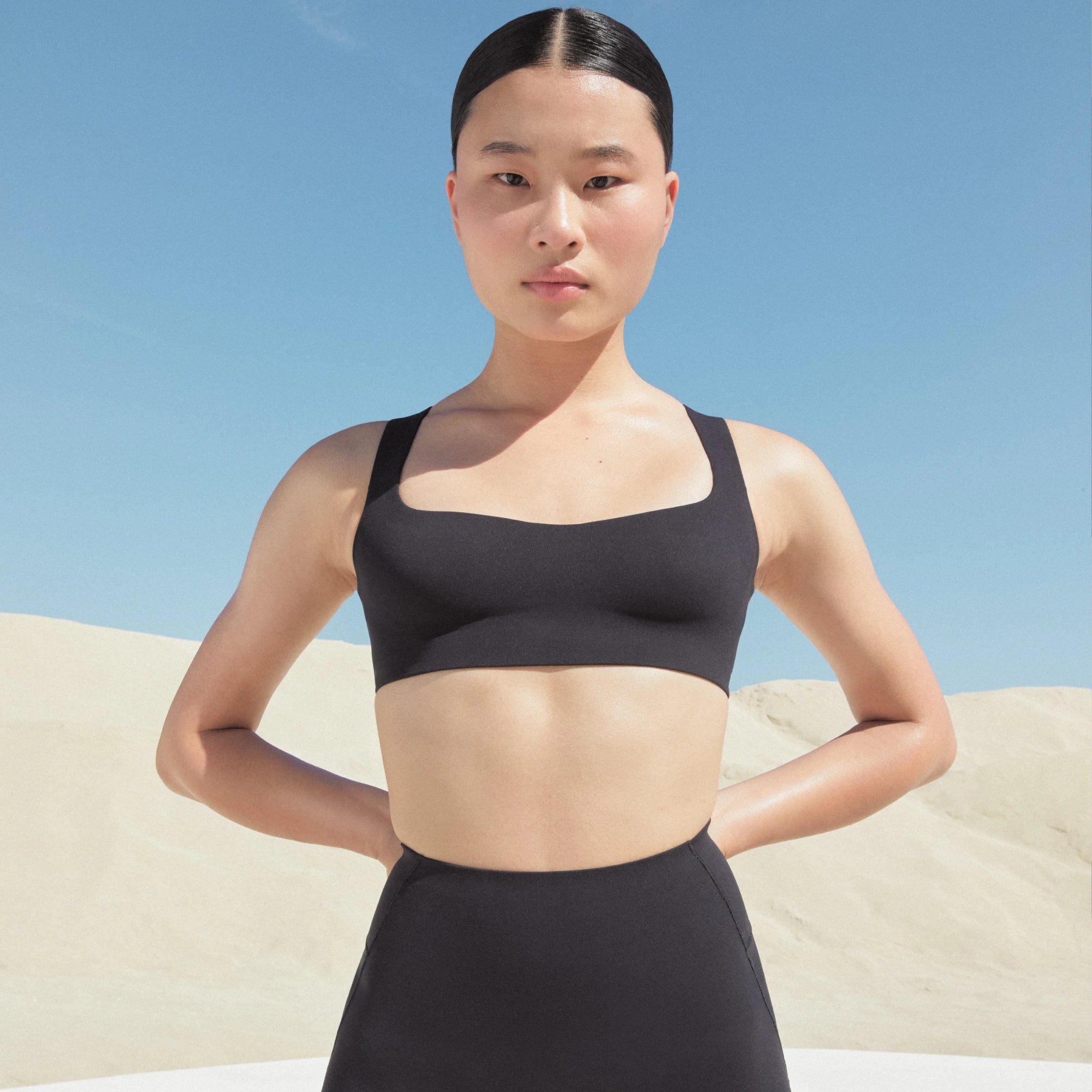 NikeSKIMS STUDIO STRETCH RACERBACK BRA | OBSIDIAN