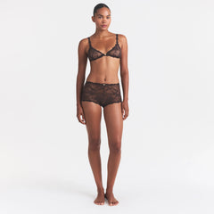 STRETCH LACE BOY SHORT | ESPRESSO