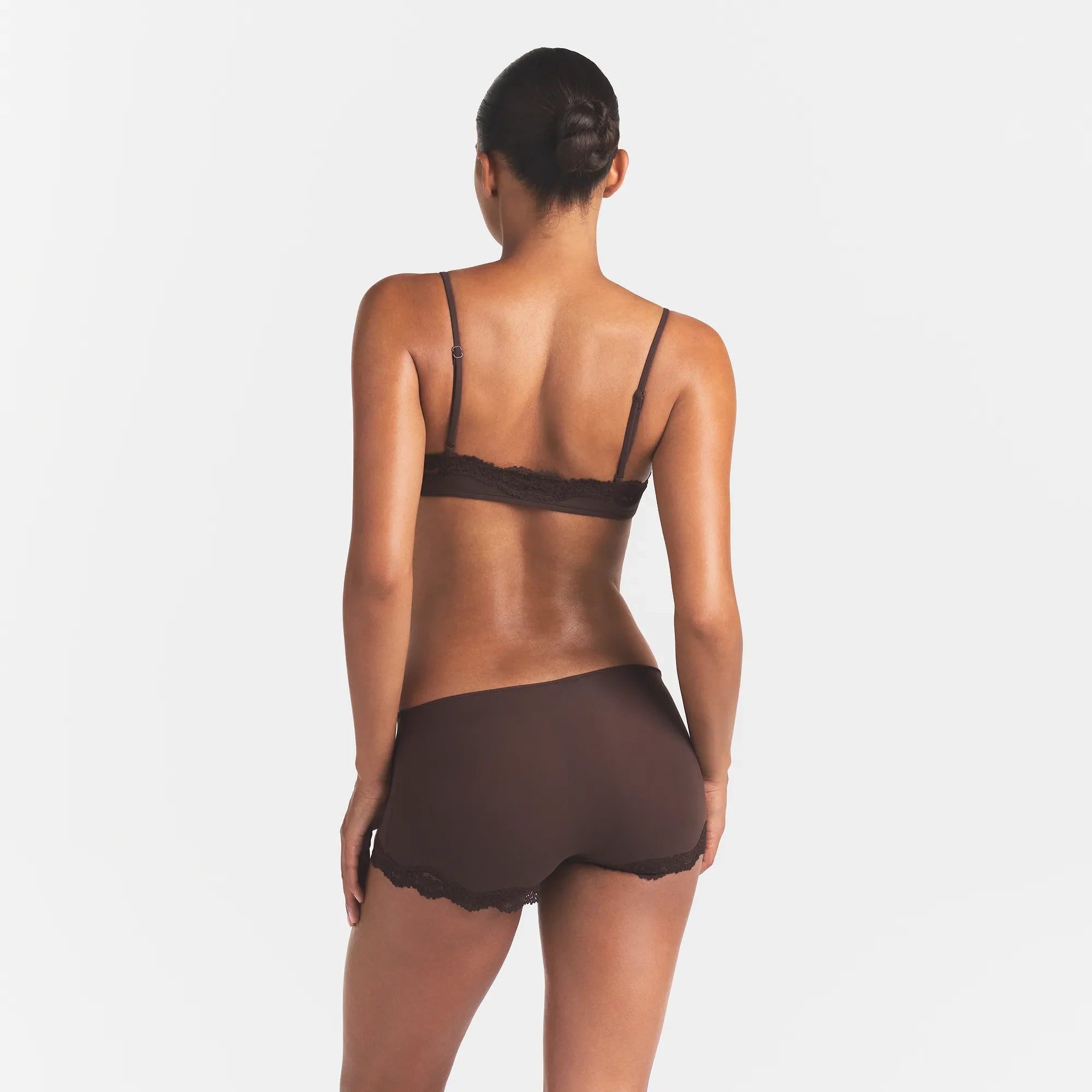 FITS EVERYBODY LACE BOY SHORT | ESPRESSO