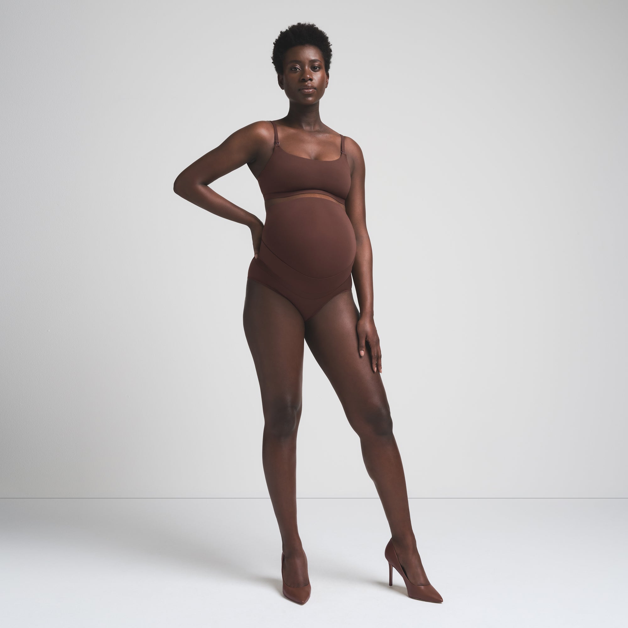 FITS EVERYBODY MATERNITY BANDED HIGH-WAISTED BRIEF | COCOA