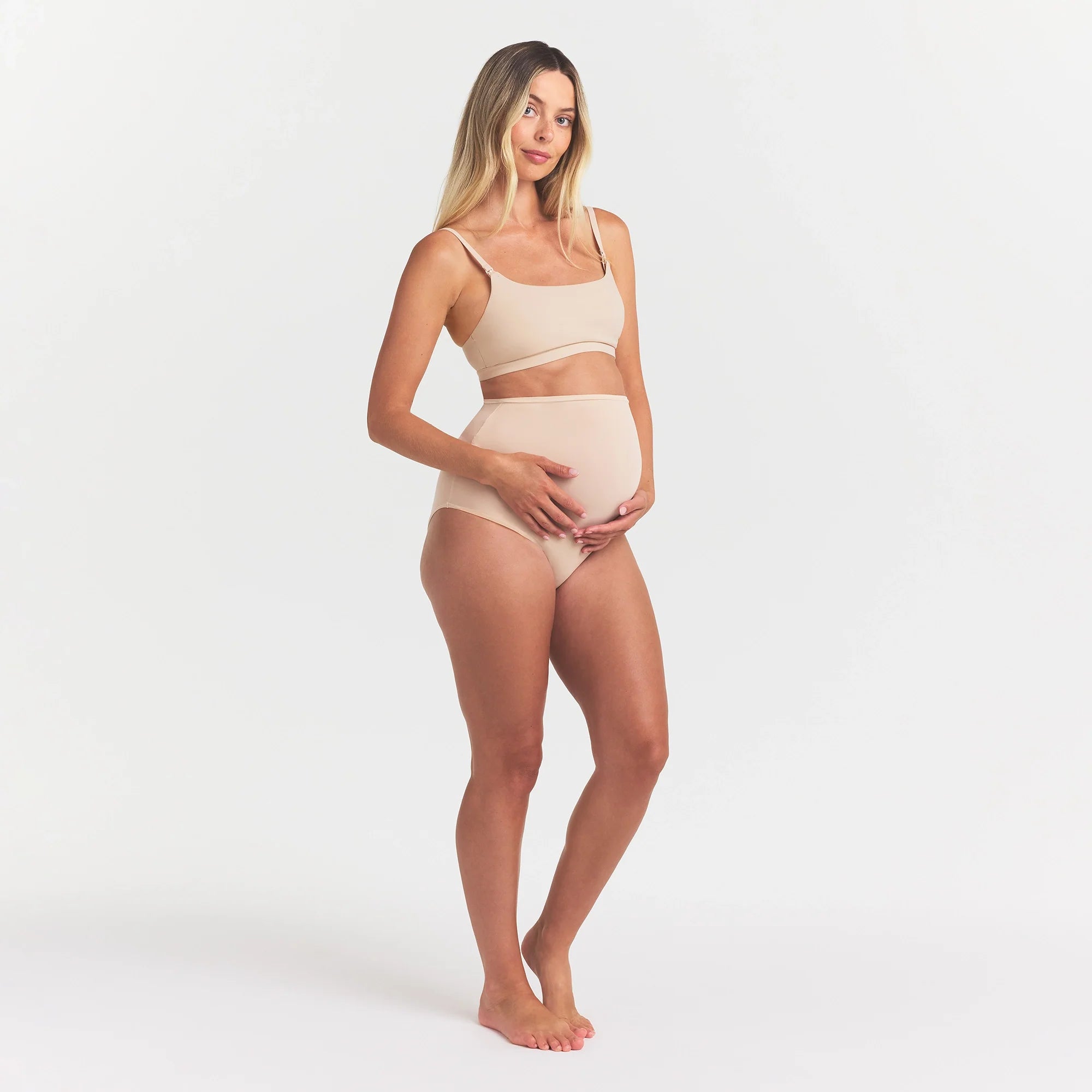 FITS EVERYBODY MATERNITY HIGH-WAISTED BRIEF | SAND