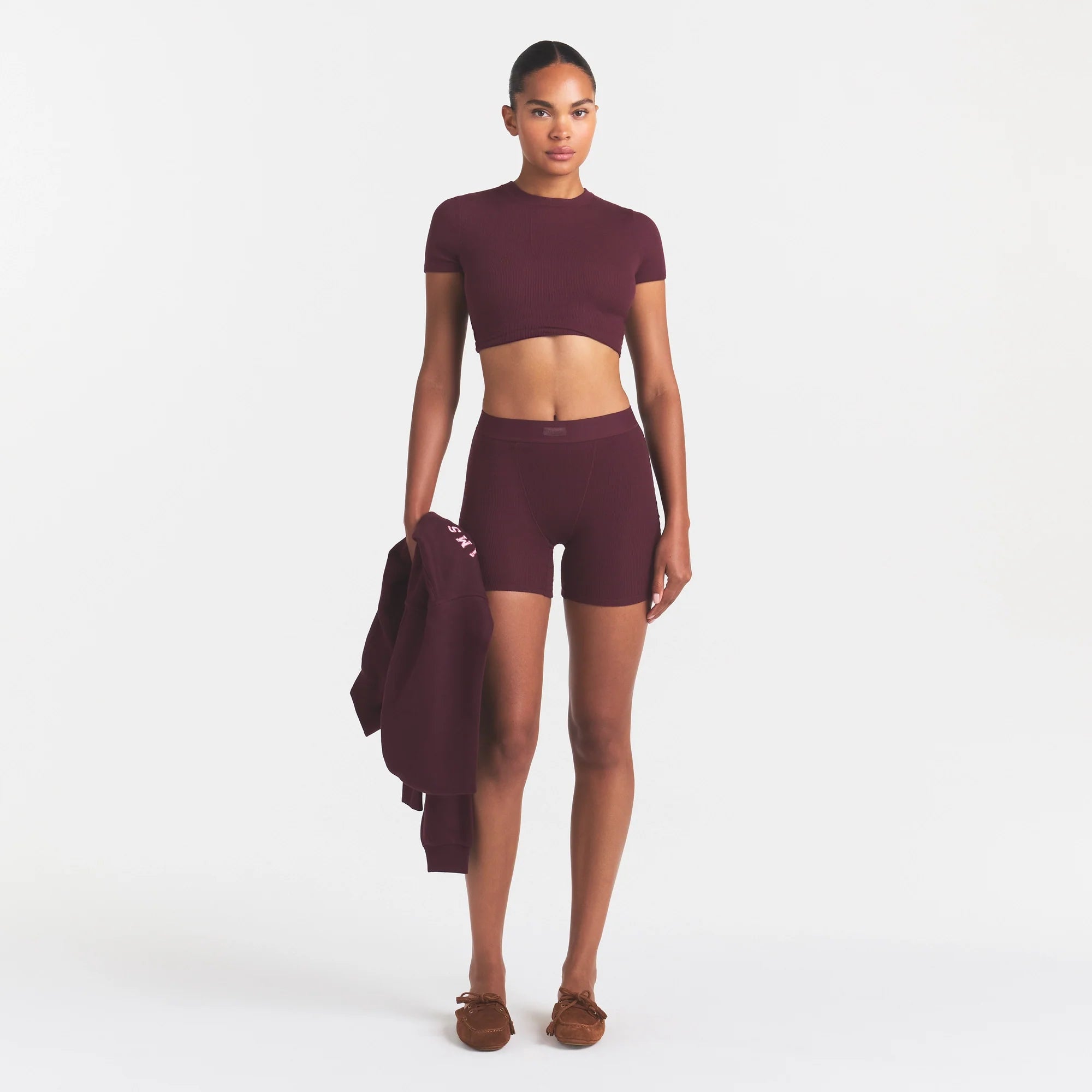 COTTON RIB BOXER | CURRANT