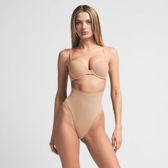 SEAMLESS SCULPT MID WAIST THONG | CLAY