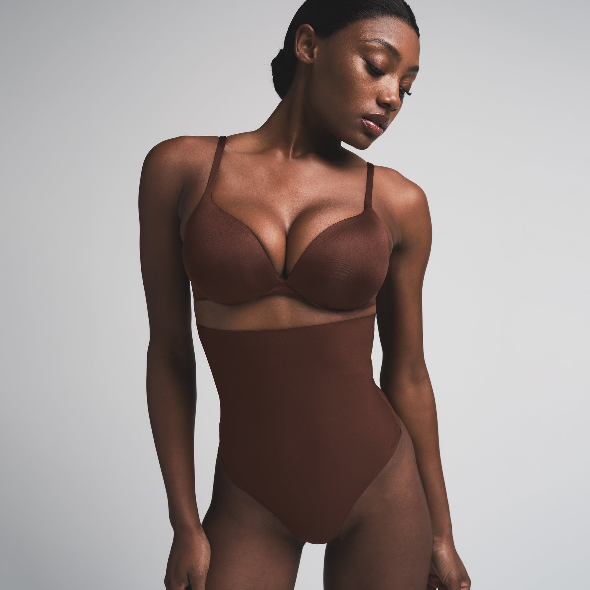 SKIMS BODY CORE SCULPT HIGH-WAISTED THONG | COCOA