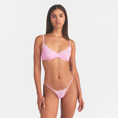FITS EVERYBODY LACE STRING THONG | BUBBLE GUM TONAL