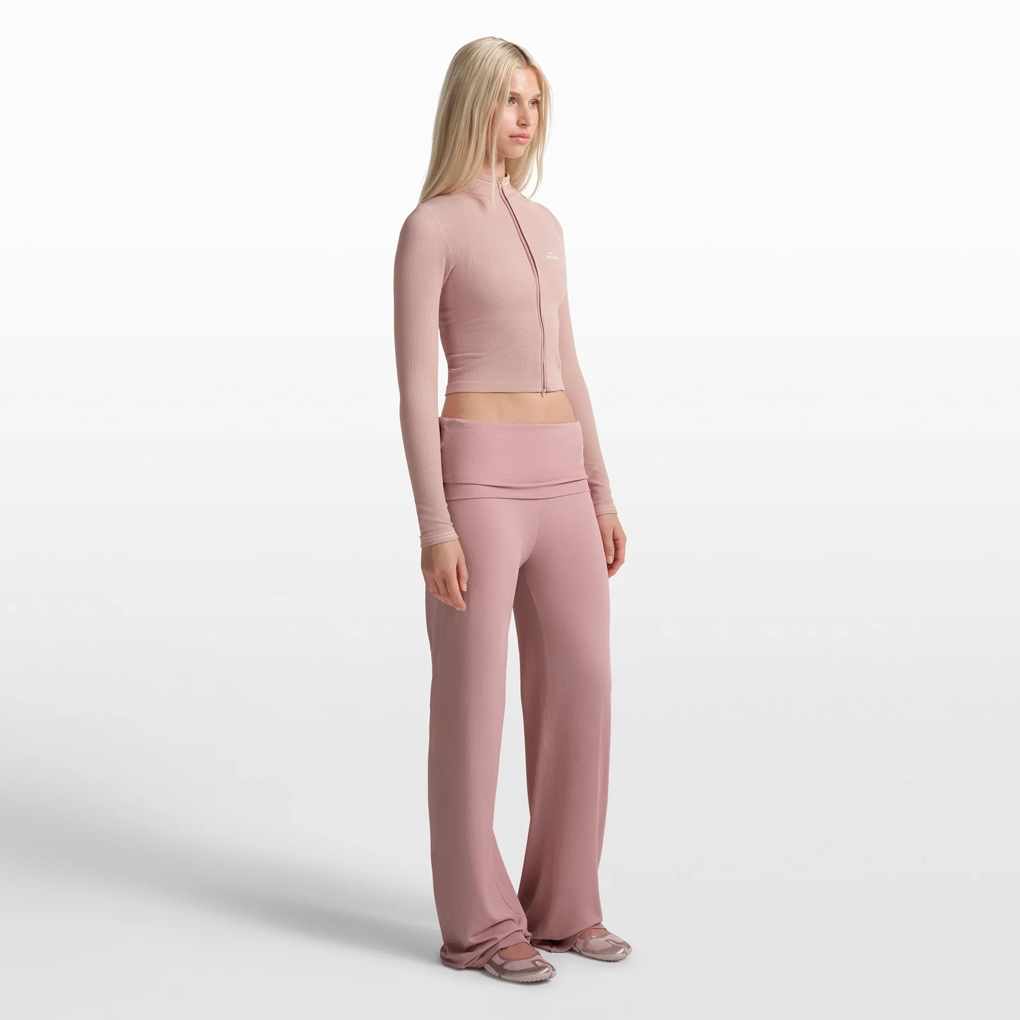 NikeSKIMS STRETCH KNIT FOLDOVER WIDE LEG PANT | HIMALAYAN