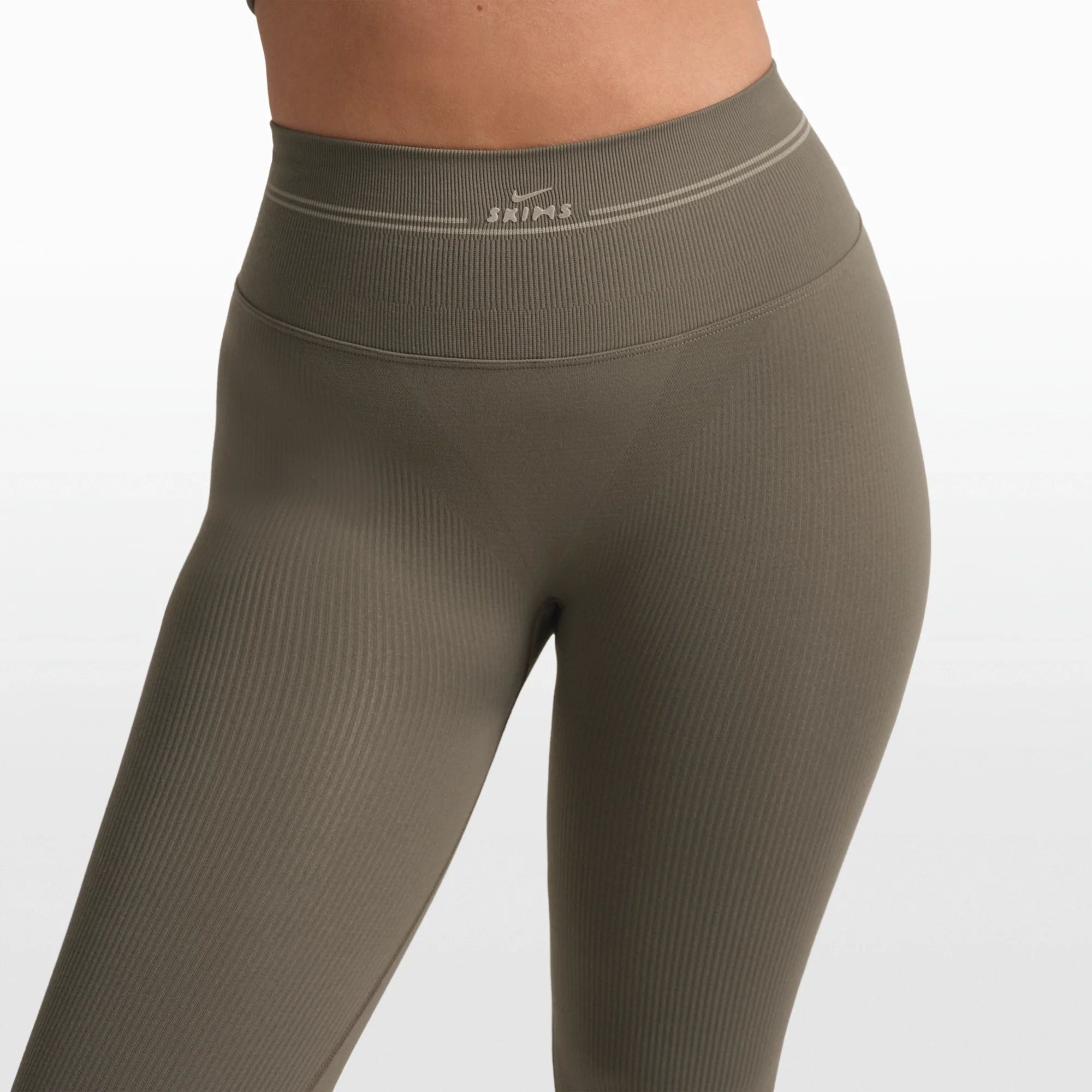 NikeSKIMS RIBBED SEAMLESS 26" LEGGING | DUSTY OAKMOSS