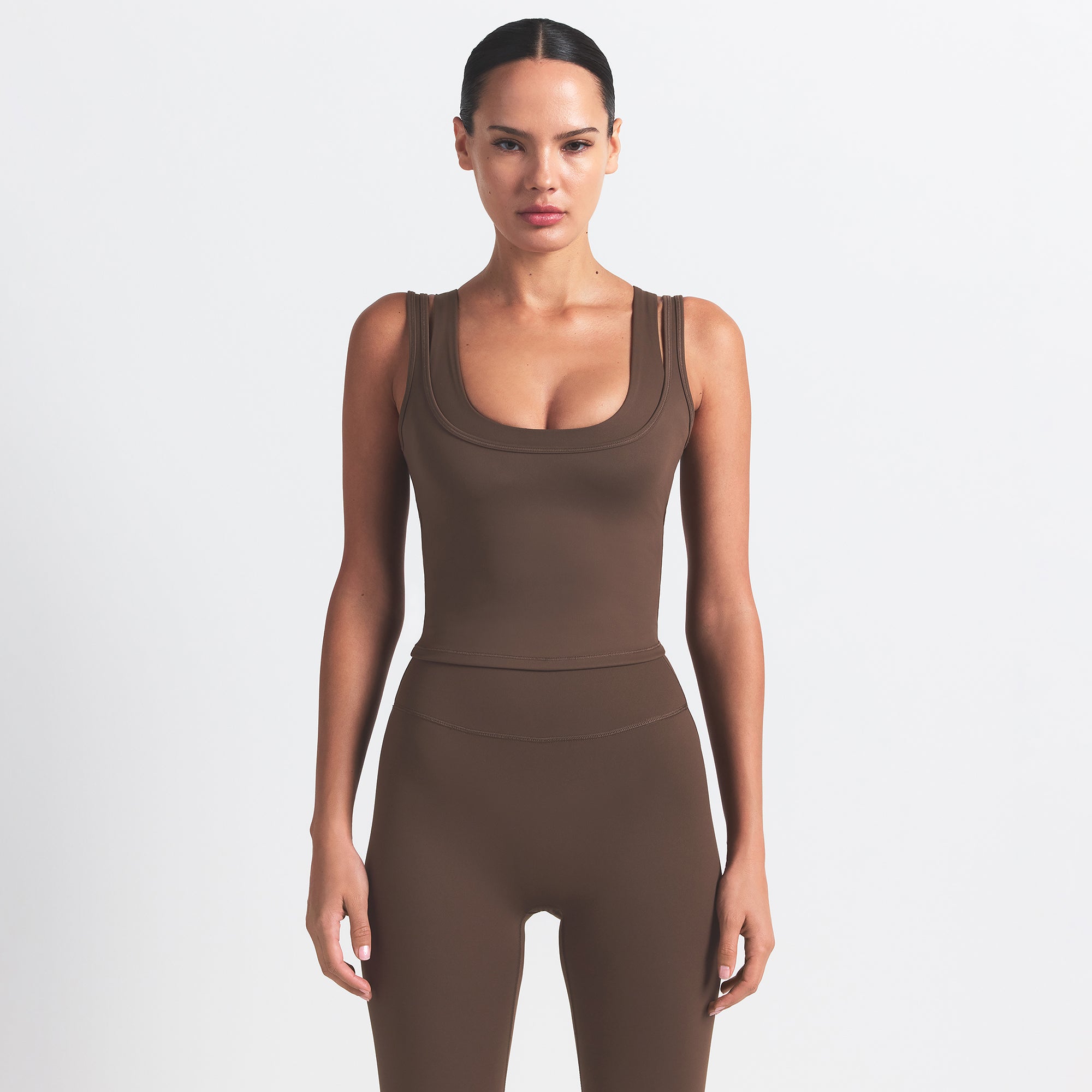 NikeSKIMS MATTE KNEE GRIP 26" LEGGING | DARK SEPIA