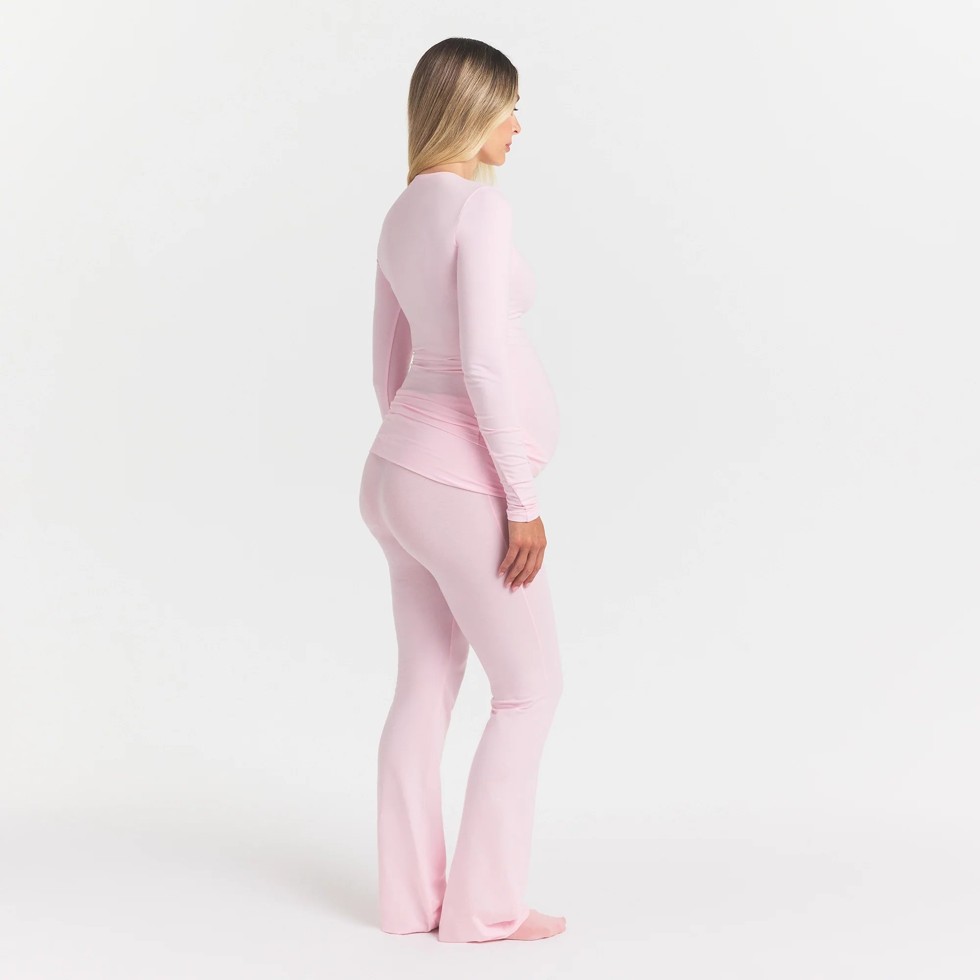 COTTON JERSEY MATERNITY FOLDOVER PANT | CHERRY BLOSSOM