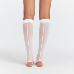HOSIERY OPEN TOE KNEE HIGH SOCK | SNOW