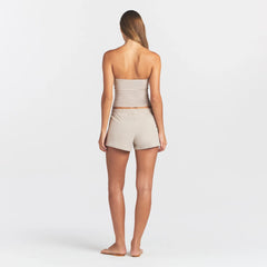 COTTON JERSEY LOOSE SHORT | STONE