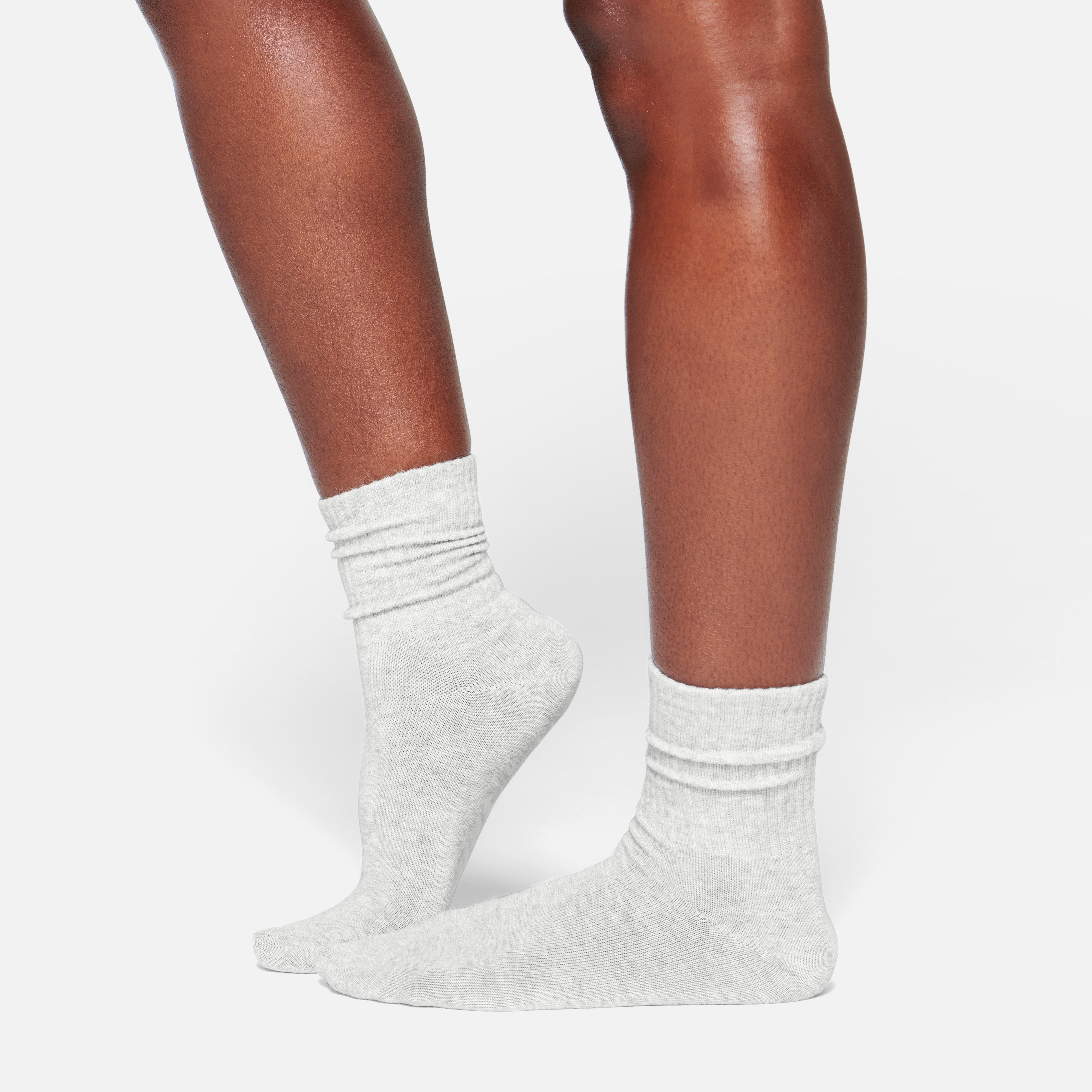 RIBBED CREW SOCK | LIGHT HEATHER GREY