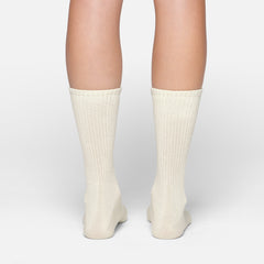 RIBBED CREW SOCK | BONE