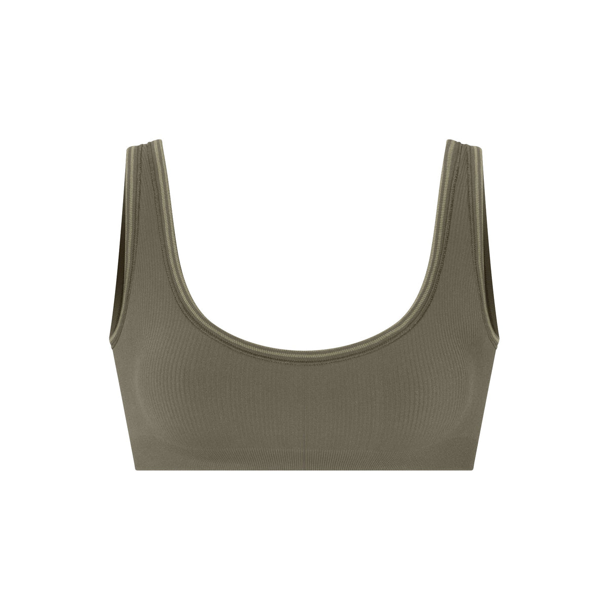 NikeSKIMS RIBBED SEAMLESS MICRO SCOOP BRA | DUSTY OAKMOSS