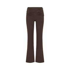 NikeSKIMS MATTE FOLDOVER SLIM FLARE LEGGING | DARK SEPIA