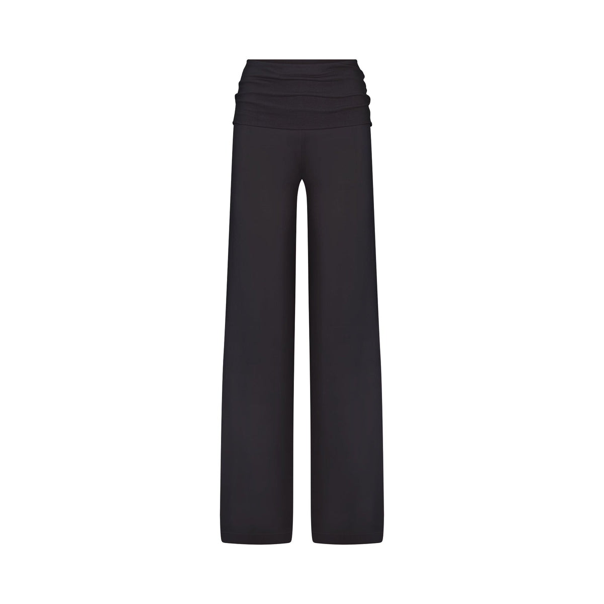 NikeSKIMS STRETCH KNIT FOLDOVER WIDE LEG PANT | OBSIDIAN