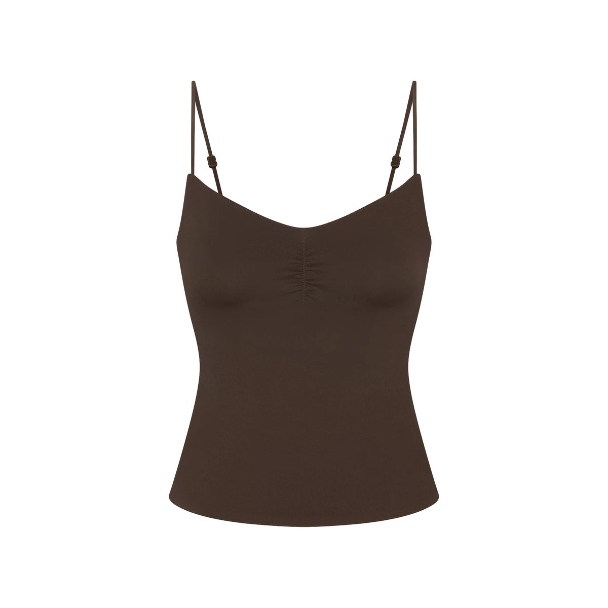 NikeSKIMS MATTE SHIRRED FRONT TANK | DARK SEPIA