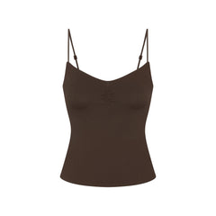 NikeSKIMS MATTE SHIRRED FRONT TANK | DARK SEPIA