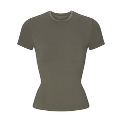 NikeSKIMS RIBBED SEAMLESS BABY T-SHIRT | DUSTY OAKMOSS