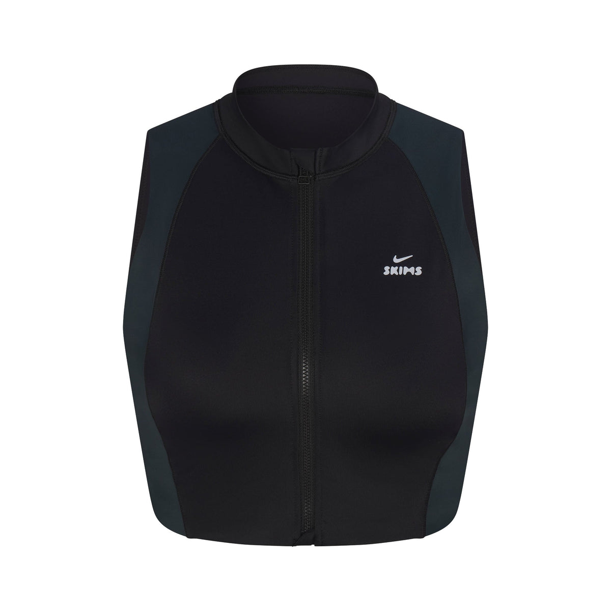 NikeSKIMS SHINE FRONT ZIP BRA | OBSIDIAN AND DARK TEAL