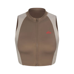 NikeSKIMS SHINE FRONT ZIP BRA | TRUFFLE AND STONE