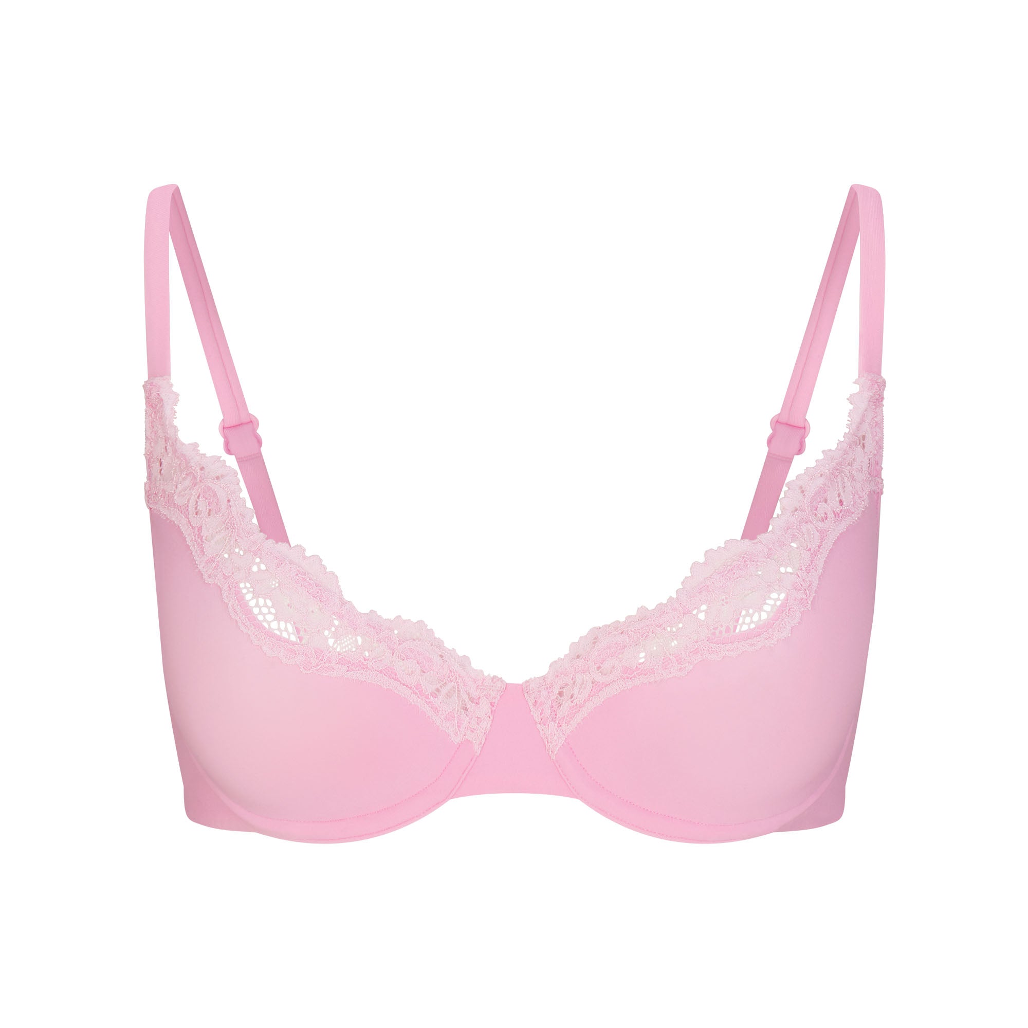 FITS EVERYBODY LACE UNLINED SCOOP BRA | BUBBLE GUM TONAL