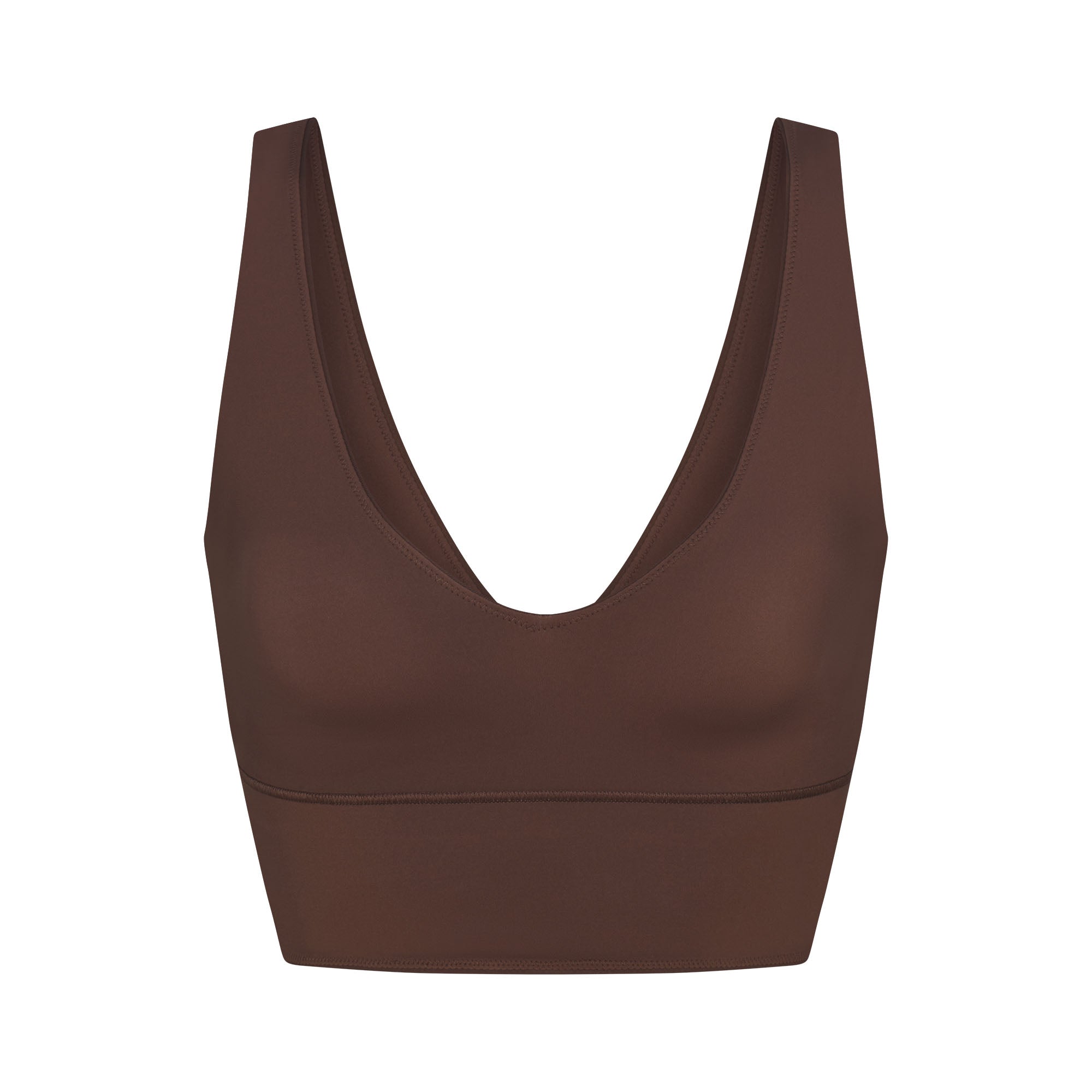 NikeSKIMS MATTE V-NECK BRA TOP | DARK SEPIA