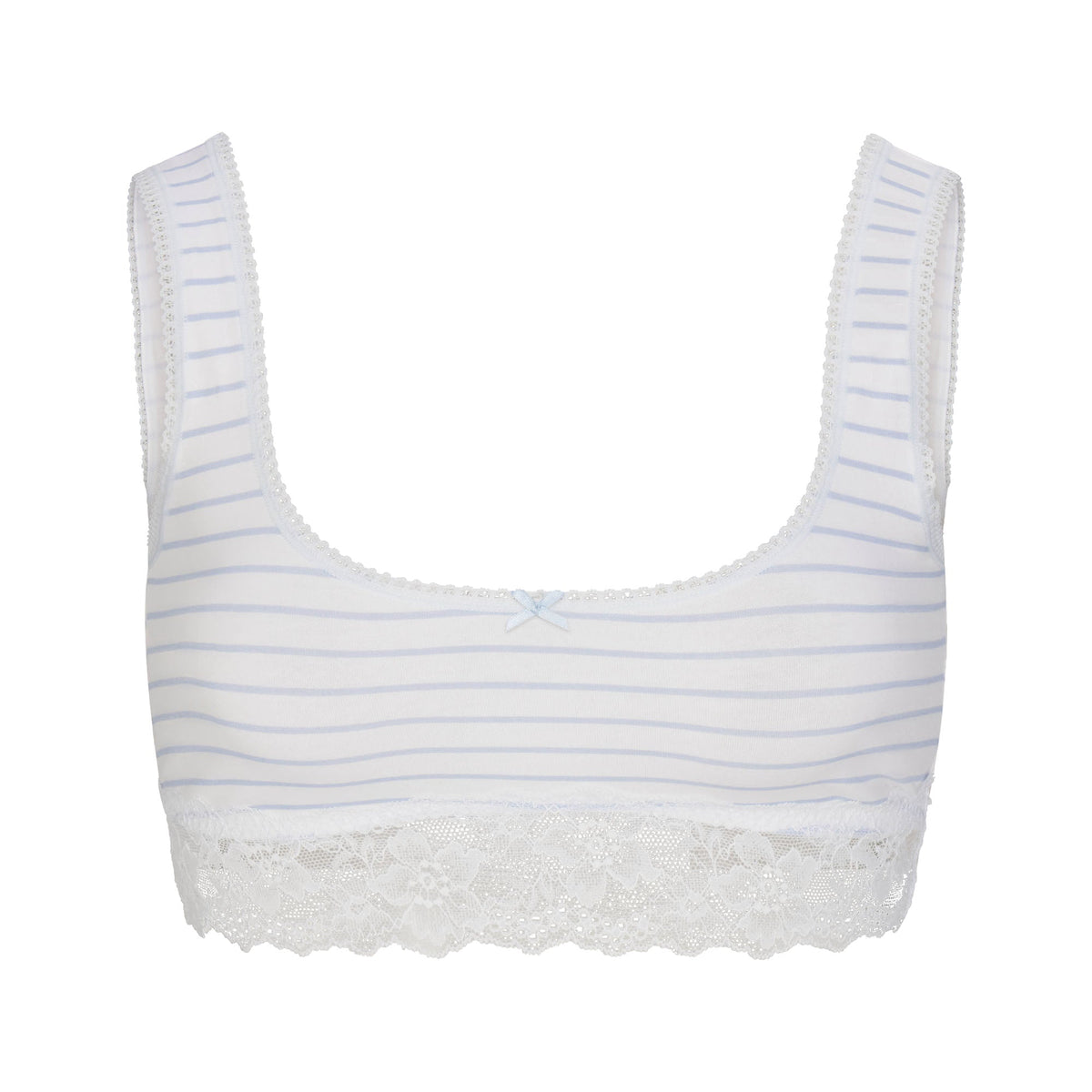 LIGHTWEIGHT COTTON LACE SCOOP BRALETTE | AIRSPACE LAGUNA STRIPE