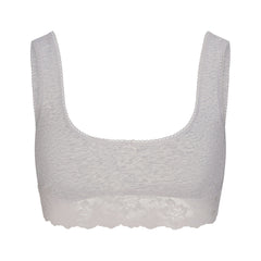LIGHTWEIGHT COTTON LACE SCOOP BRALETTE | LIGHT HEATHER GREY